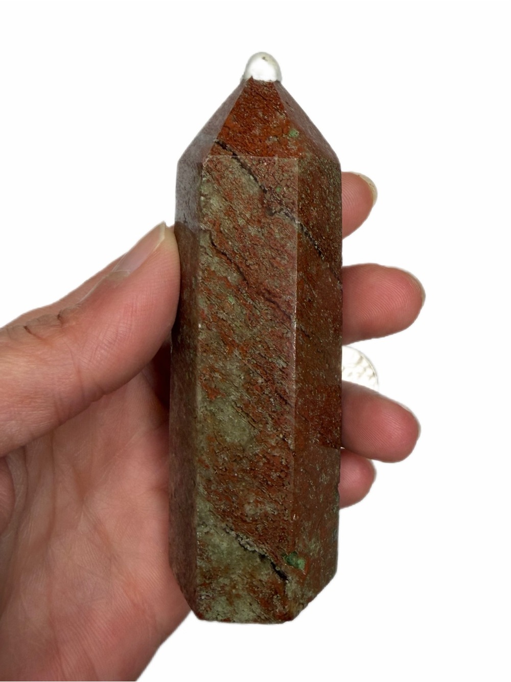 Red and Green Point Crystal Tower Decorative Home Accent stone